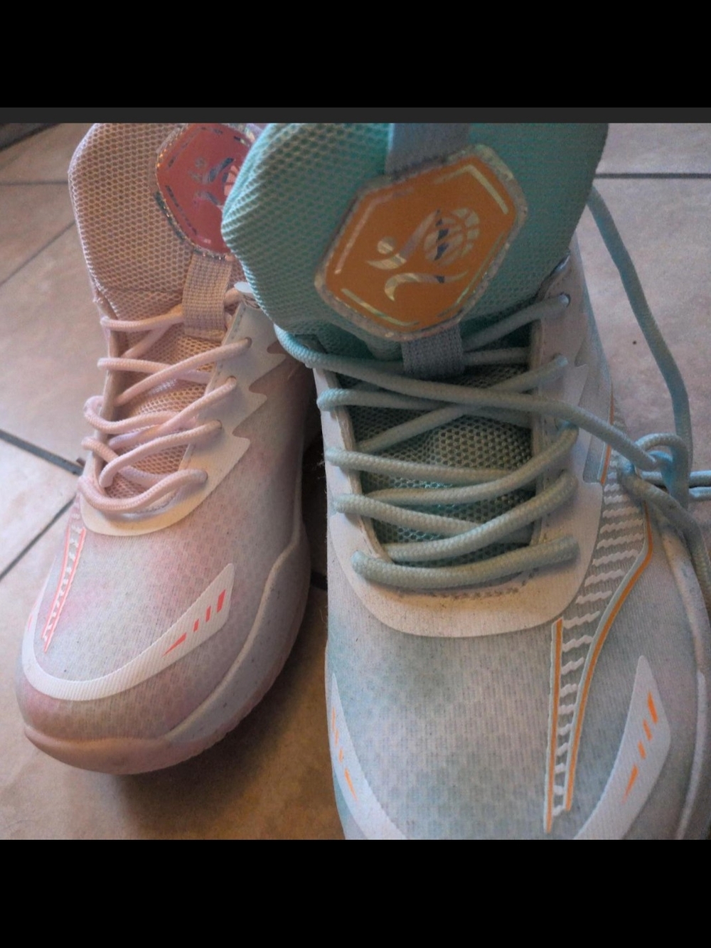 Pastel Two-Tone Athletic Sneakers - Pink & Mint Volleyball/Basketball Shoe Women